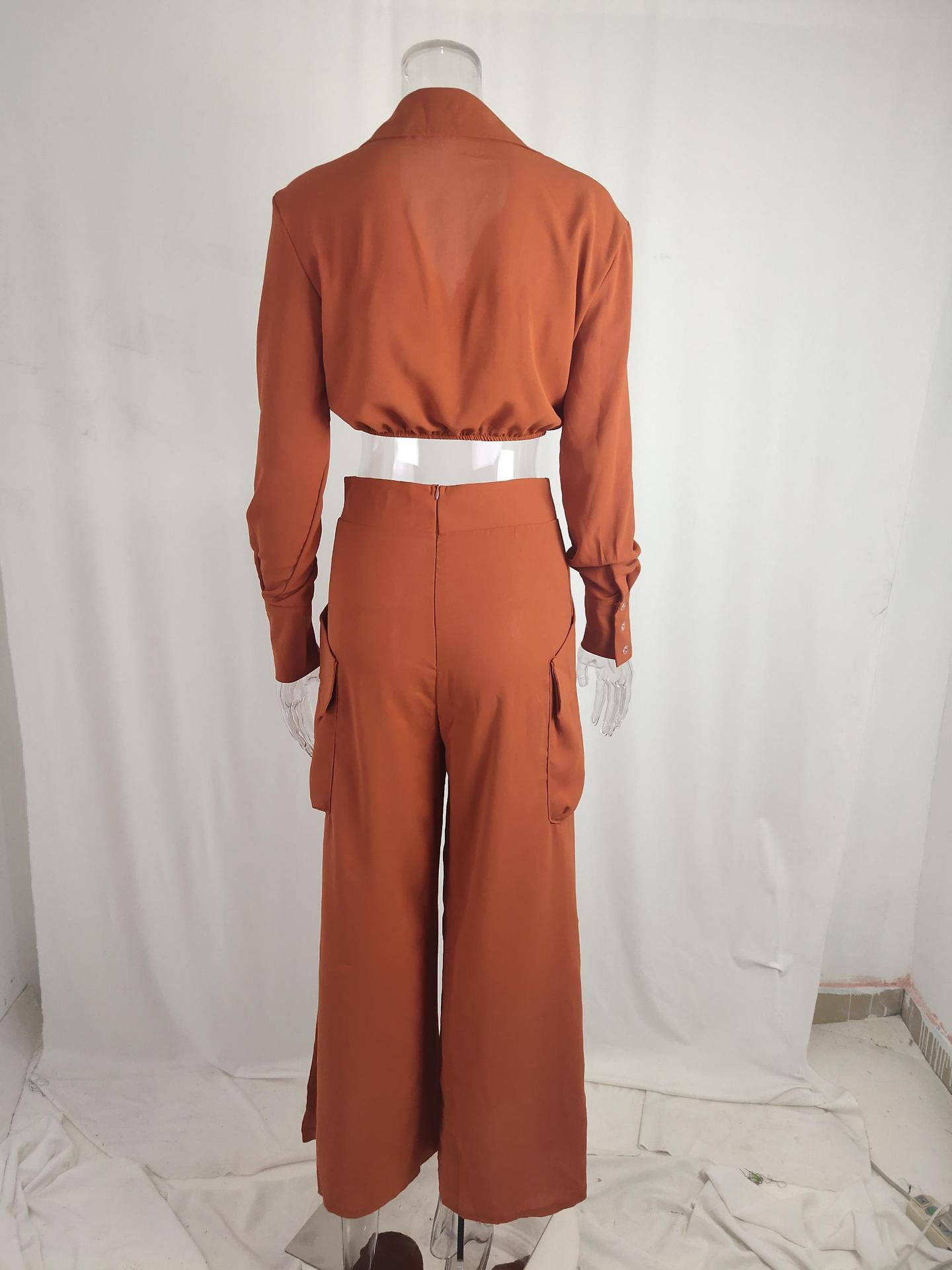 Elegant Women's Clothing Set Solid Colour Loose Commuter Style_voghion.com