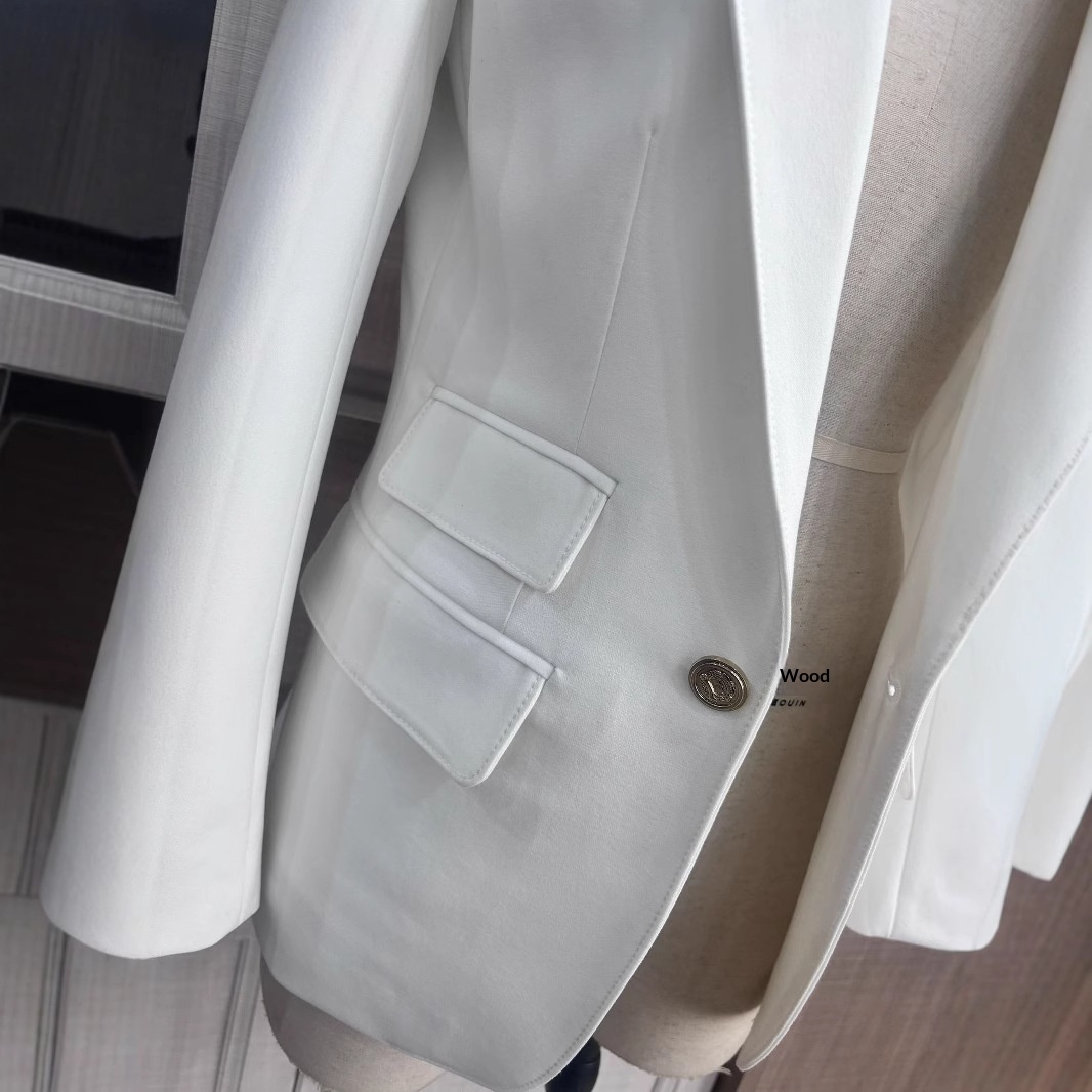Disponibile in magazzino: Blazer bianco elegante e raffinato in stile Liu Shi, abito jacquard di alta gamma in stile cinese per donna._voghion.com