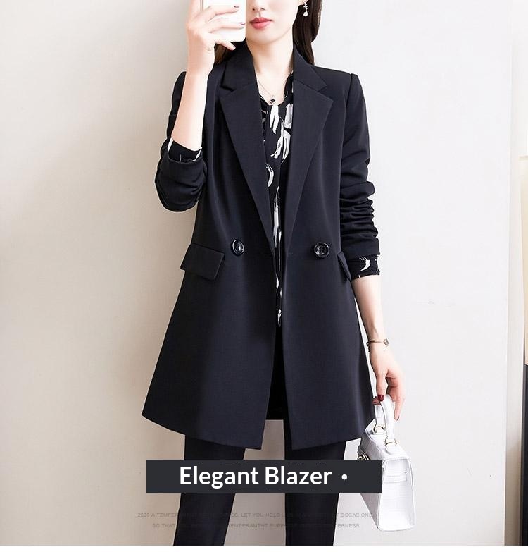 Women's Lightweight Blazer Loose Fit Solid Colour Autumn Jacket_voghion.com