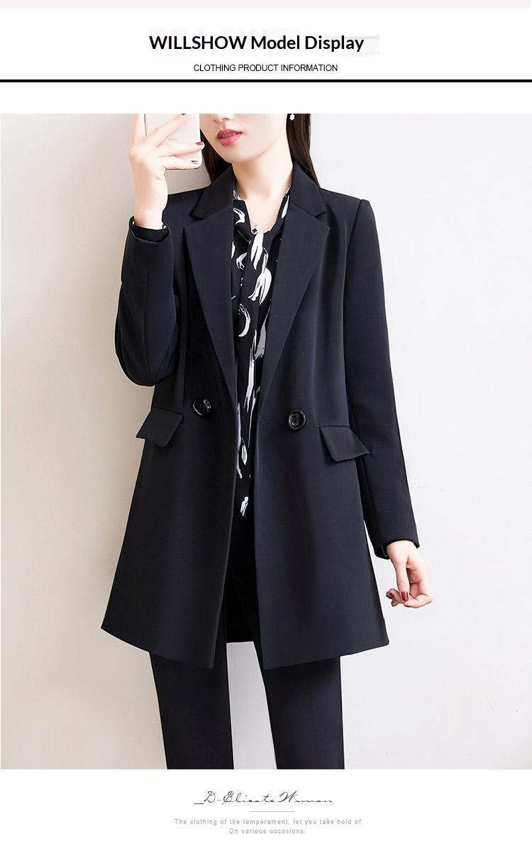 Women's Lightweight Blazer Loose Fit Solid Colour Autumn Jacket_voghion.com