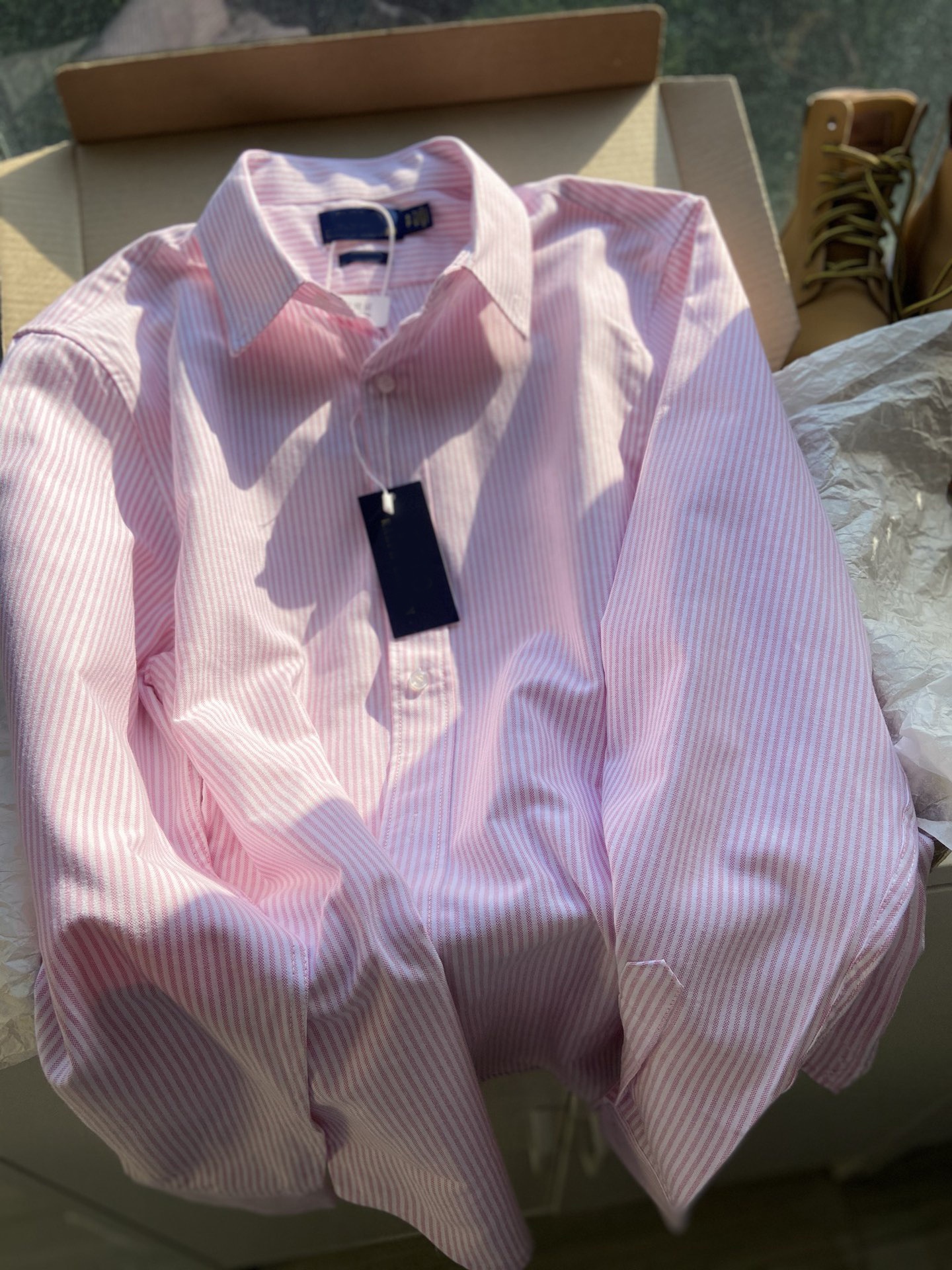 Classic Striped Oxford Shirt Jacket For Unisex Loose Fashion_voghion.com