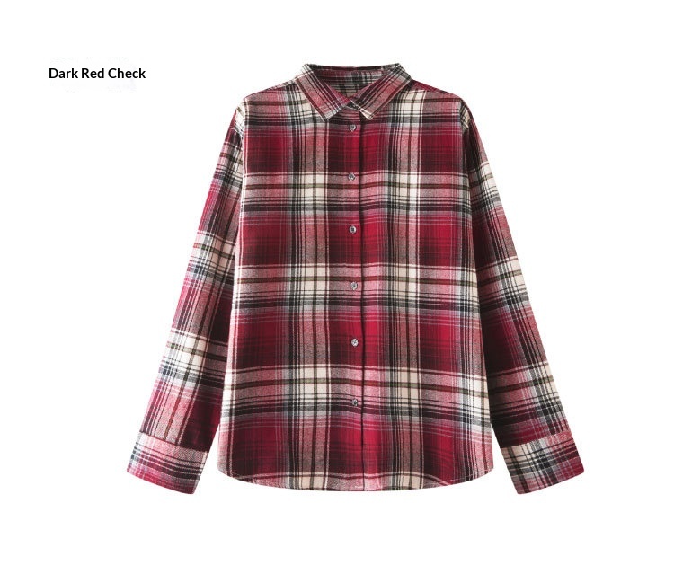 Camicia donna maniche lunghe in flanella cotone autunno_voghion.com