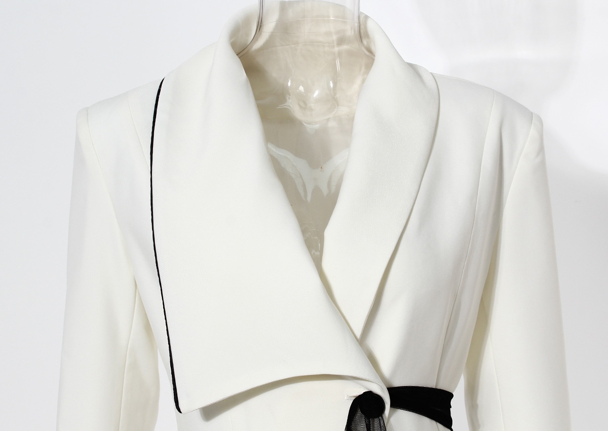 Women's Asymmetric Pleated Blazer Dress For Elegant Spring Style_voghion.com