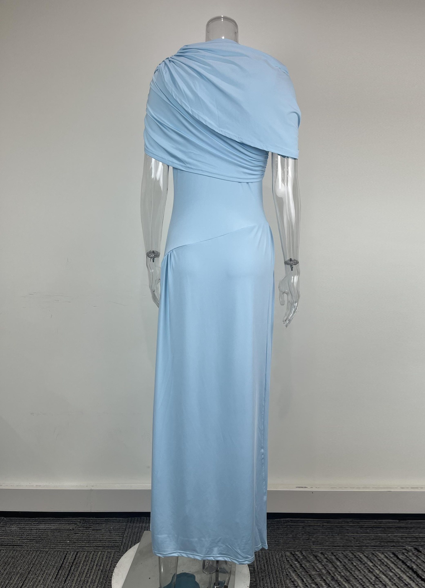 Elegantes Damen Maxikleid Mit Taillierung Und Raffung_voghion.com