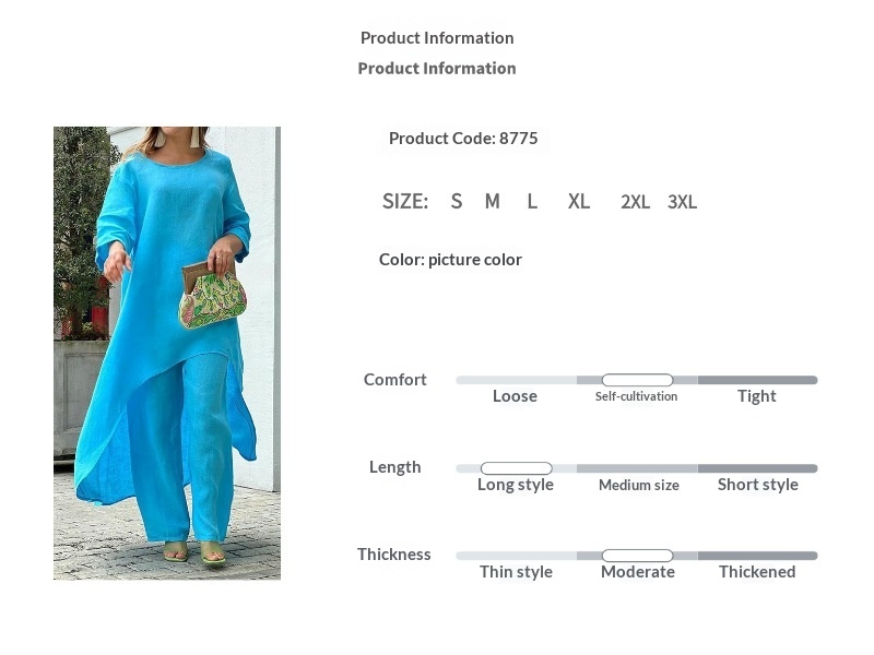 Elegant Women's Two-piece Set Loose Solid Colour Round Neck Outfit_voghion.com
