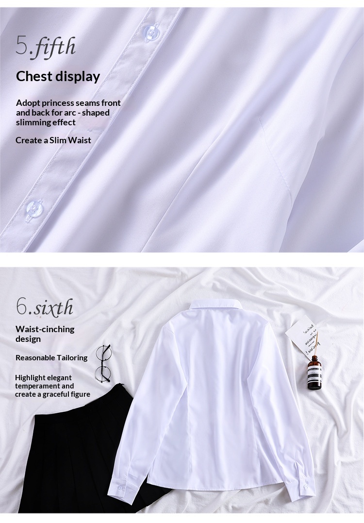 Camicia bianca donna maniche corte blusa slim fit ufficio_voghion.com