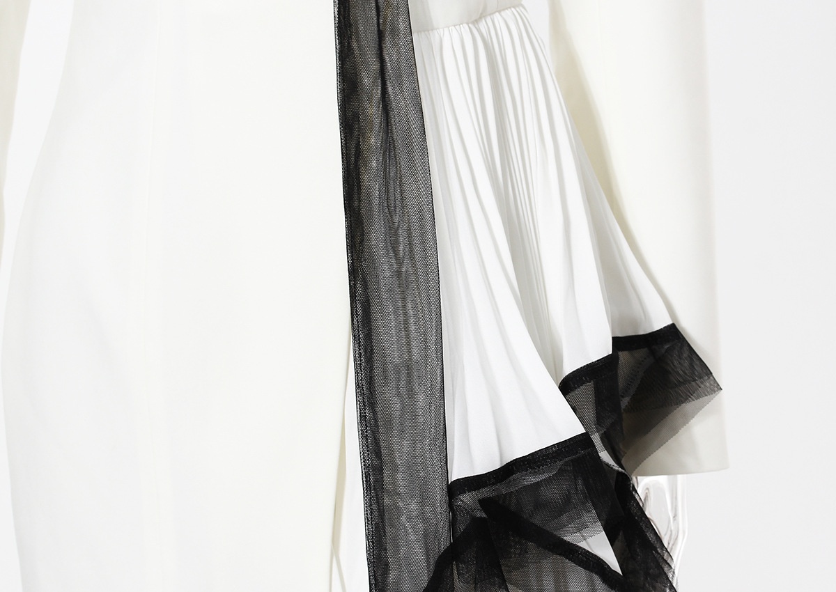 Women's Asymmetric Pleated Blazer Dress For Elegant Spring Style_voghion.com