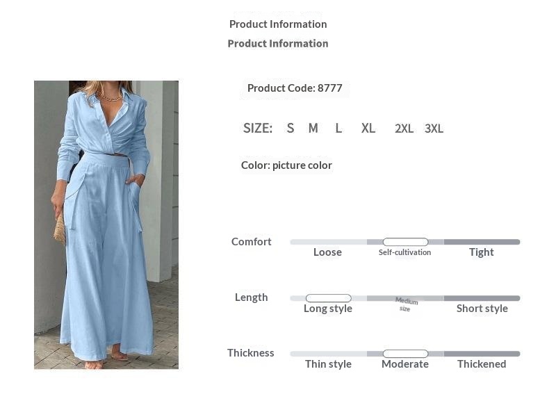 Elegant Women's Clothing Set Solid Colour Loose Commuter Style_voghion.com