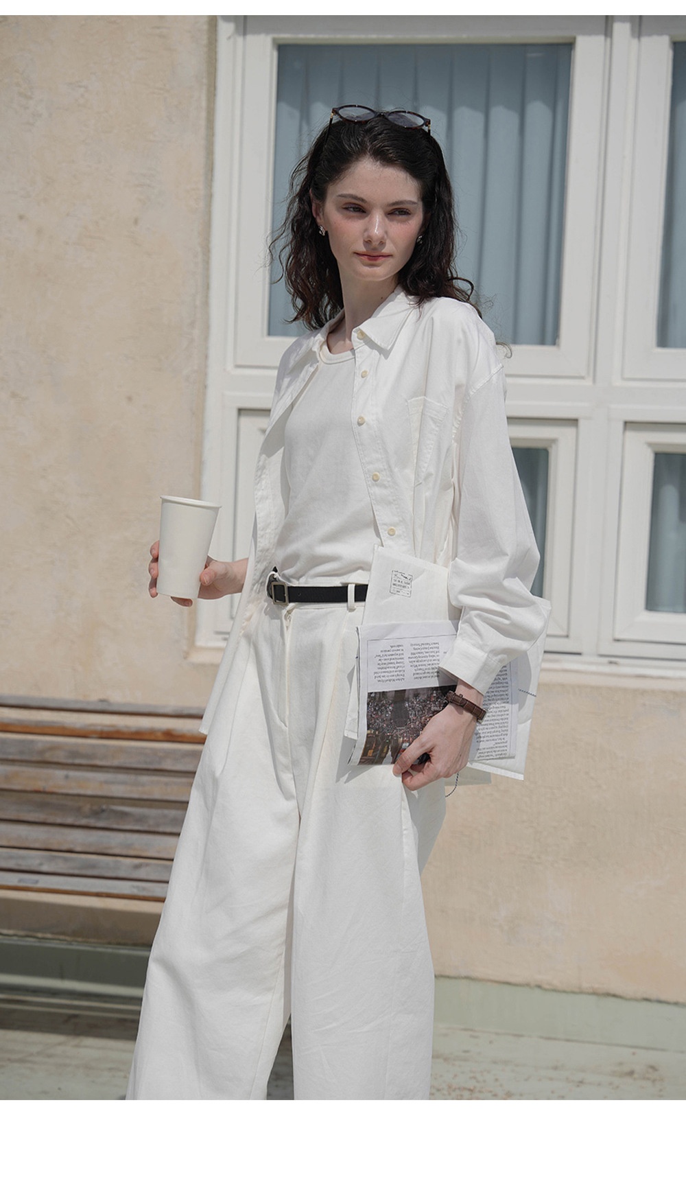 Camicia da donna bianca elegante in cotone per primavera estate_voghion.com