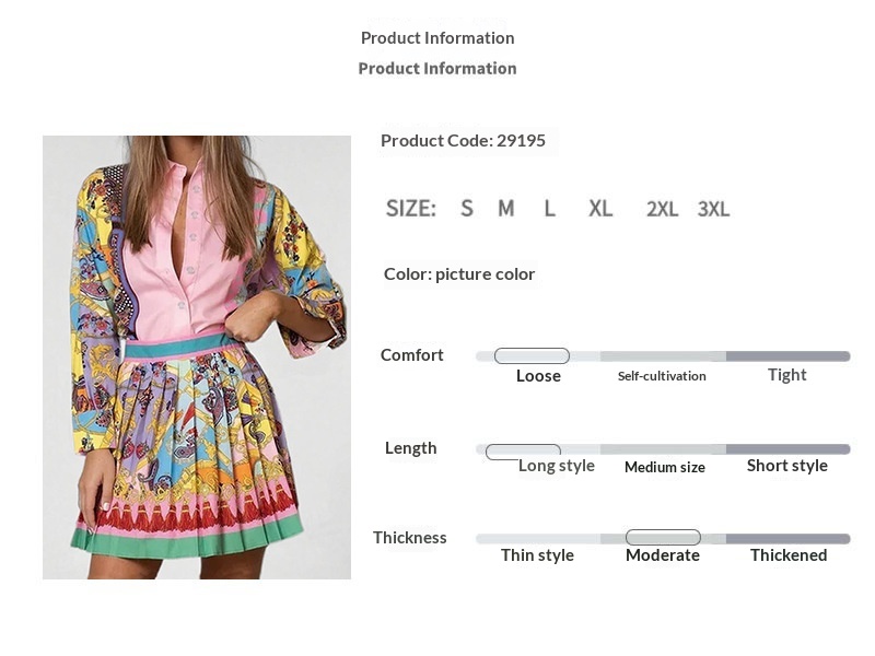Vestido casual feminino estampado plissado de cintura alta_voghion.com
