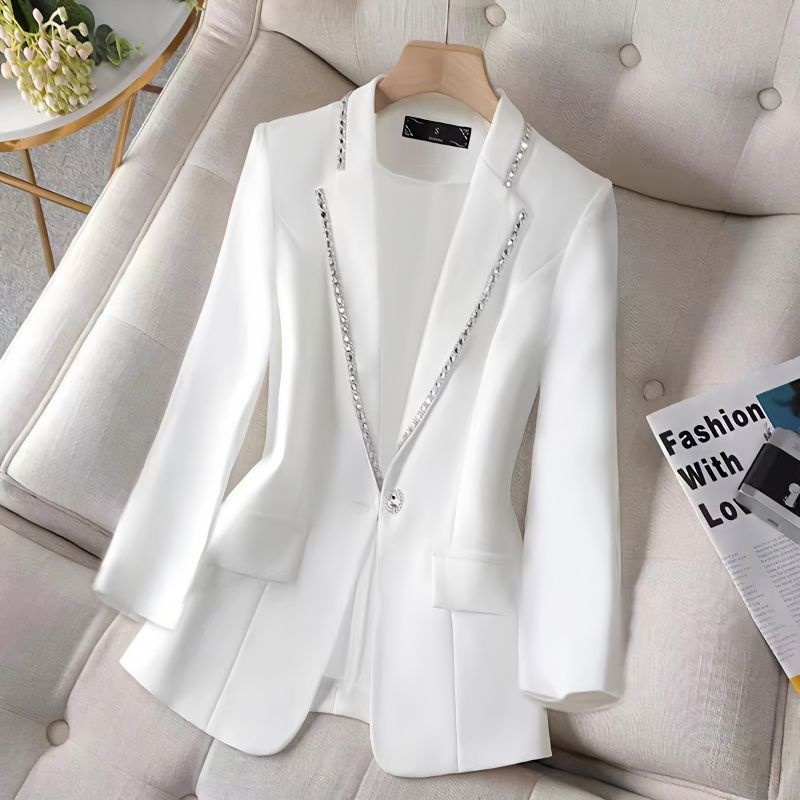 2026 New Spring Autumn Plus Size Women's Blazer Jacket, Long Sleeve, Fashionable And Elegant, Thick Style With_voghion.com