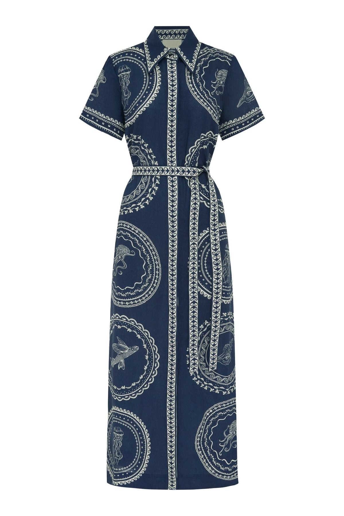 Damen Freizeitkleid Aus Leinen Mit Modischer Taillierung_voghion.com