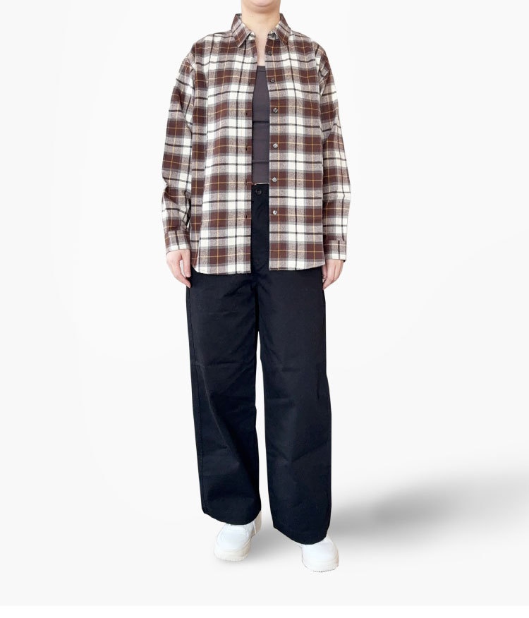 Camicia donna maniche lunghe in flanella cotone autunno_voghion.com