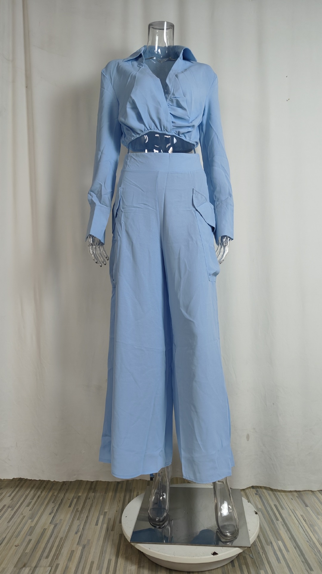 Elegant Women's Clothing Set Solid Colour Loose Commuter Style_voghion.com