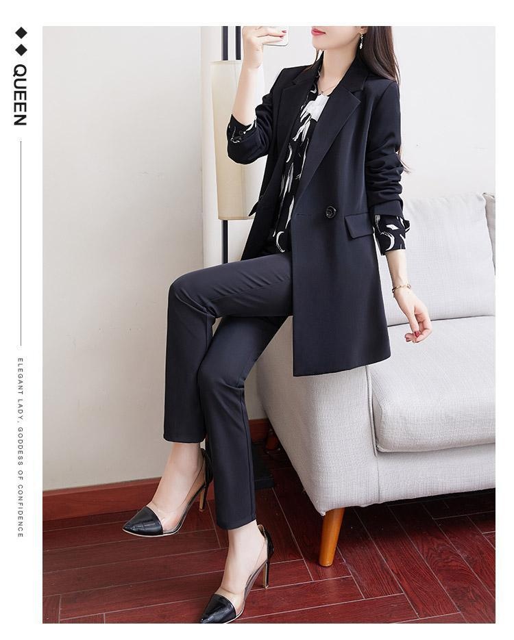 Women's Lightweight Blazer Loose Fit Solid Colour Autumn Jacket_voghion.com