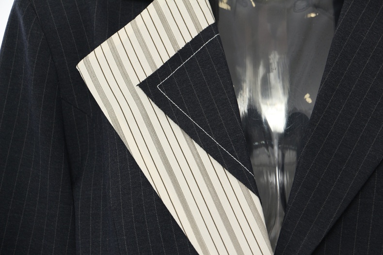 Damska marynarka blazer patchwork color block asymetryczna_voghion.com