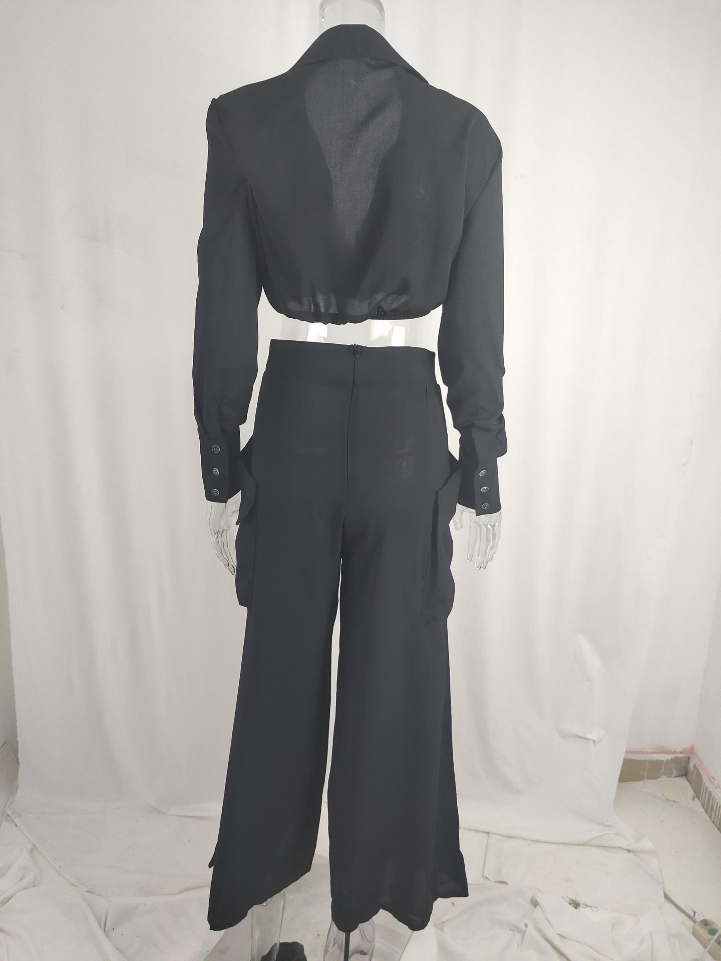 Elegant Women's Clothing Set Solid Colour Loose Commuter Style_voghion.com