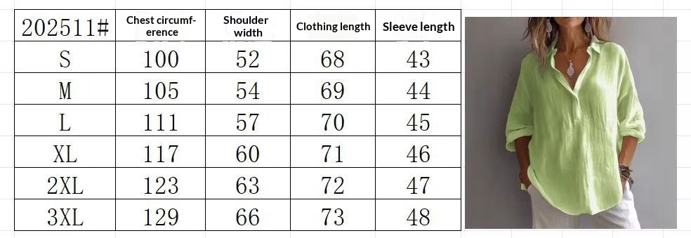 Loose V-neck Blouse For Women Solid Colour Long Sleeve Top_voghion.com