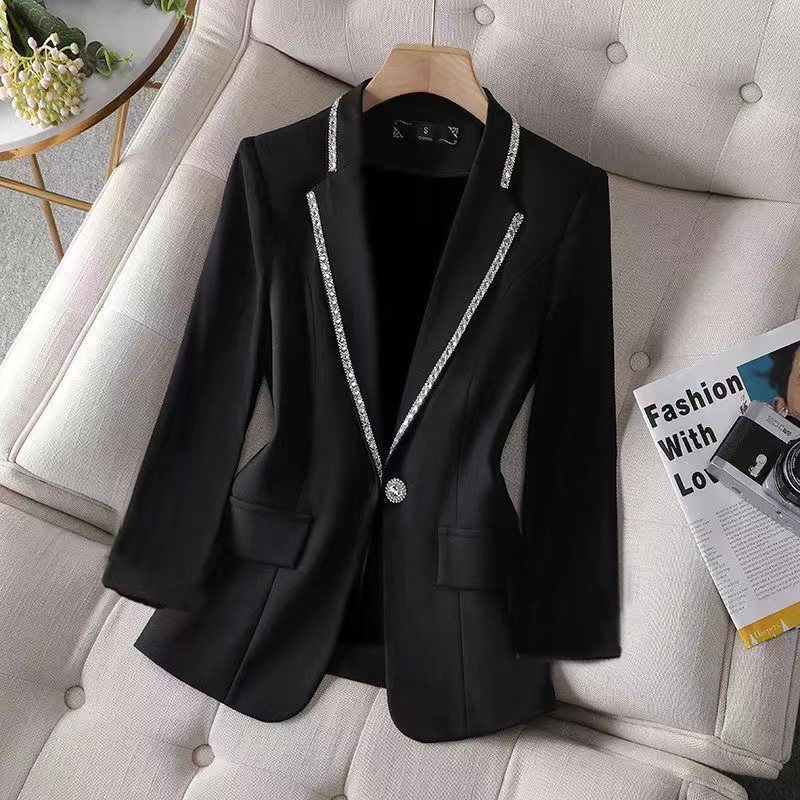 2026 New Spring Autumn Plus Size Women's Blazer Jacket, Long Sleeve, Fashionable And Elegant, Thick Style With_voghion.com