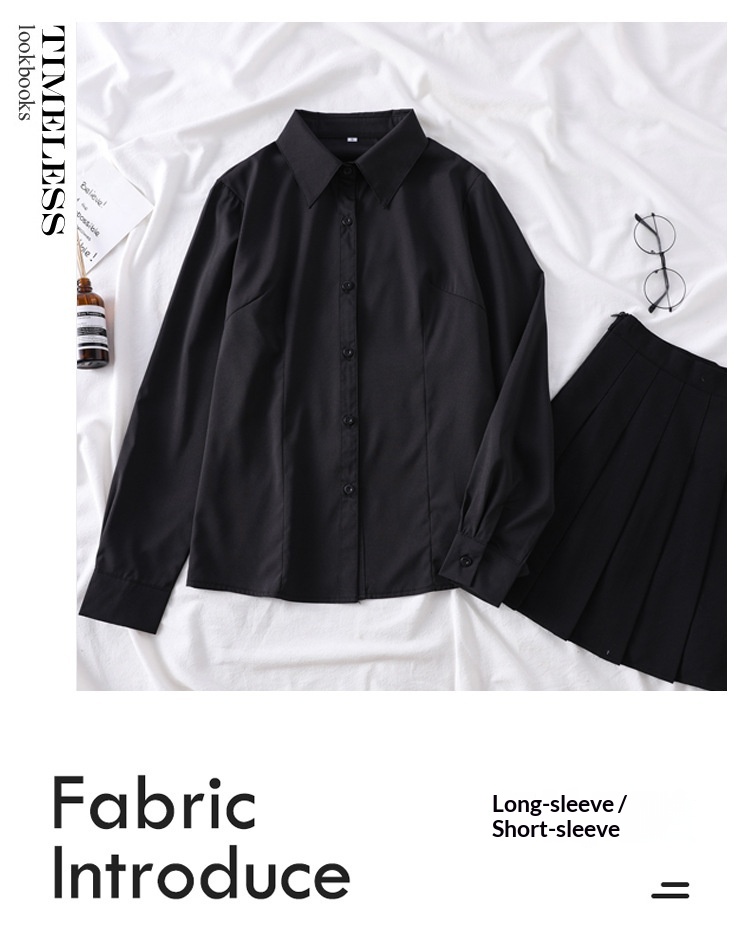 Camicia bianca donna maniche corte blusa slim fit ufficio_voghion.com