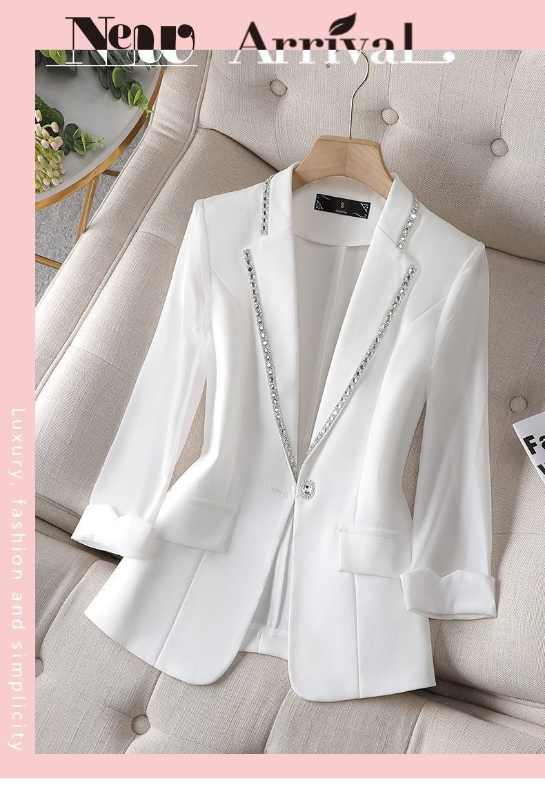 Women's Blazer Jacket Elegant Long Sleeve Lightweight Coat_voghion.com