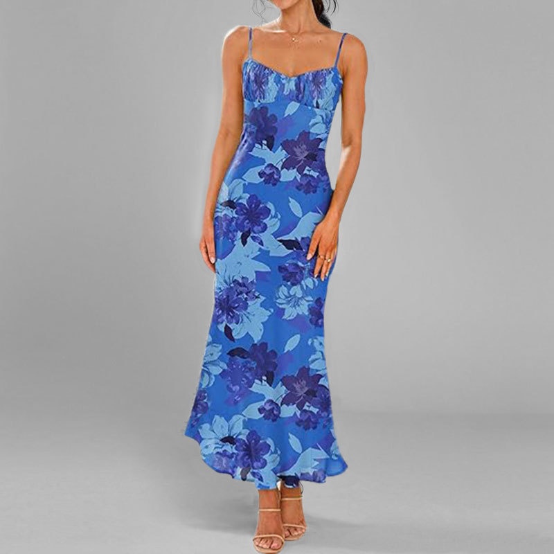 Cross-border 2026 Spring New European And American Women's Fashion Elegant Bodycon Printed Strap Dress 661_voghion.com