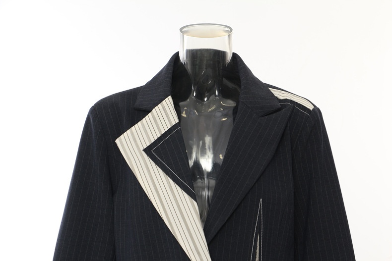 Damska marynarka blazer patchwork color block asymetryczna_voghion.com