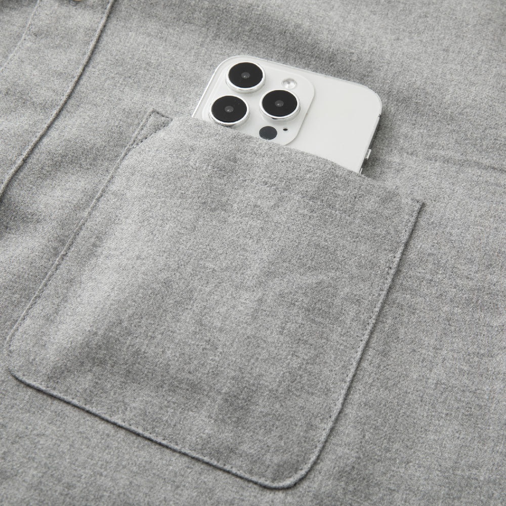 Camicia a maniche lunghe con colletto in flanella, senza stampe, nuova collezione autunno/inverno, in cotone felpato di alta qualità._voghion.com