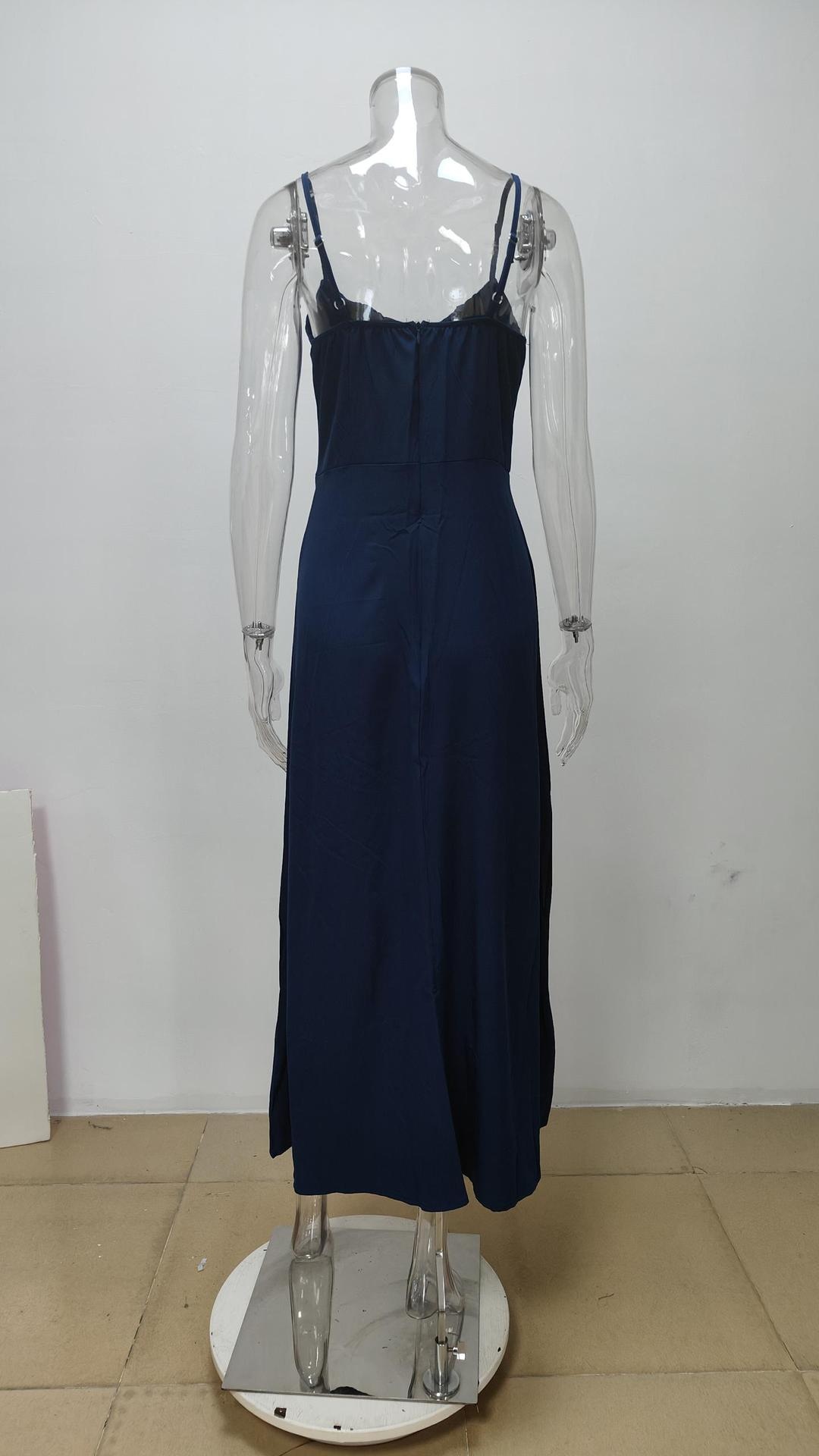 Damen A-linien Trägerkleid Mit Bindegürtel Für Große Größen_voghion.com