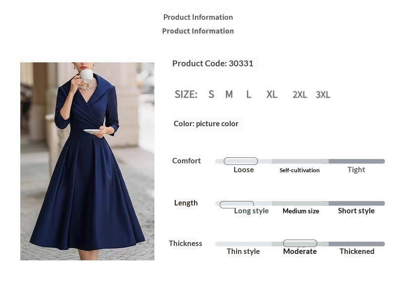 Elegant formell plus size damklänning midjeformad långärmad_voghion.com