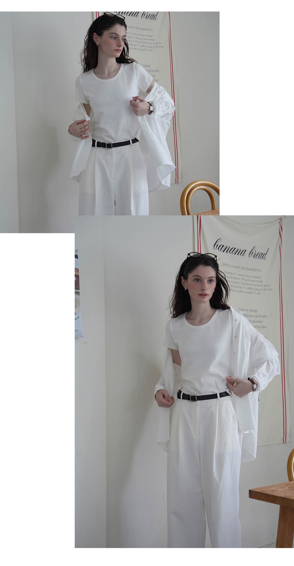 Camicia da donna bianca elegante in cotone per primavera estate_voghion.com