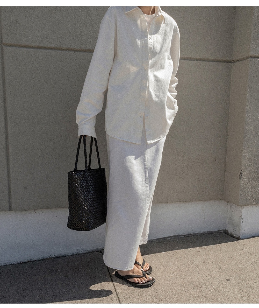 Camicia donna stile francese in puro cotone bianco maniche lunghe_voghion.com