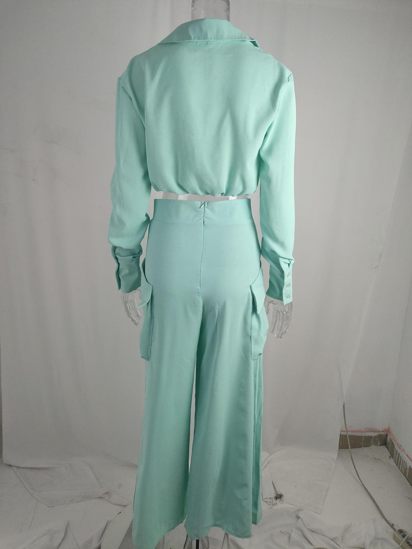 Elegant Women's Clothing Set Solid Colour Loose Commuter Style_voghion.com