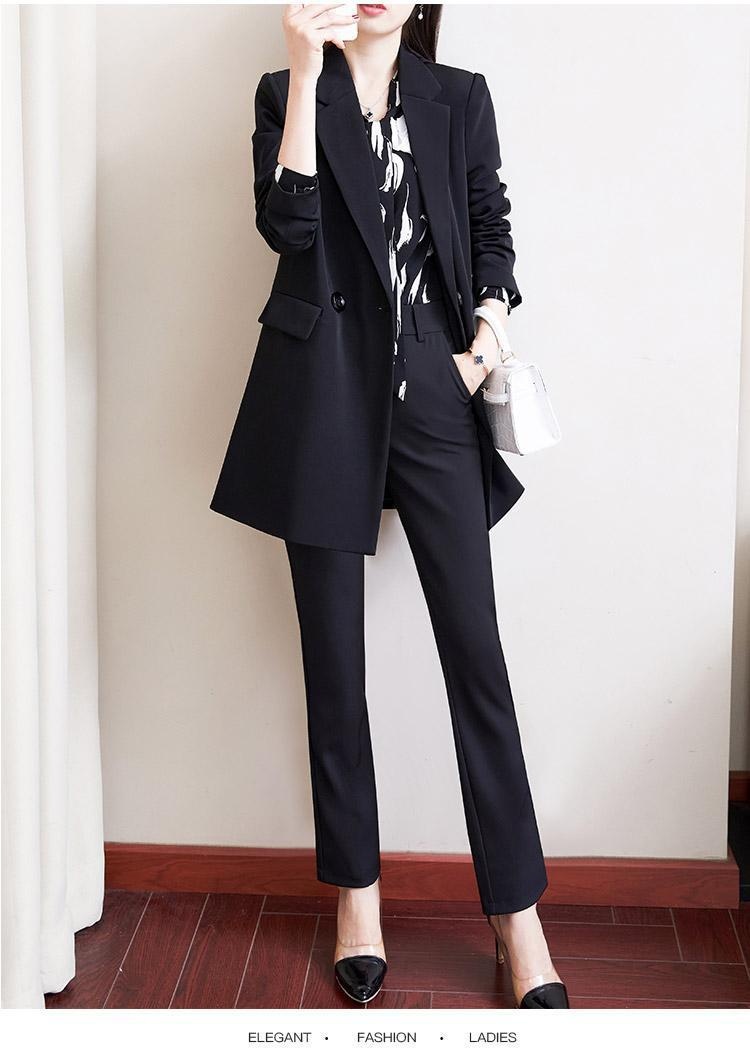 Women's Lightweight Blazer Loose Fit Solid Colour Autumn Jacket_voghion.com