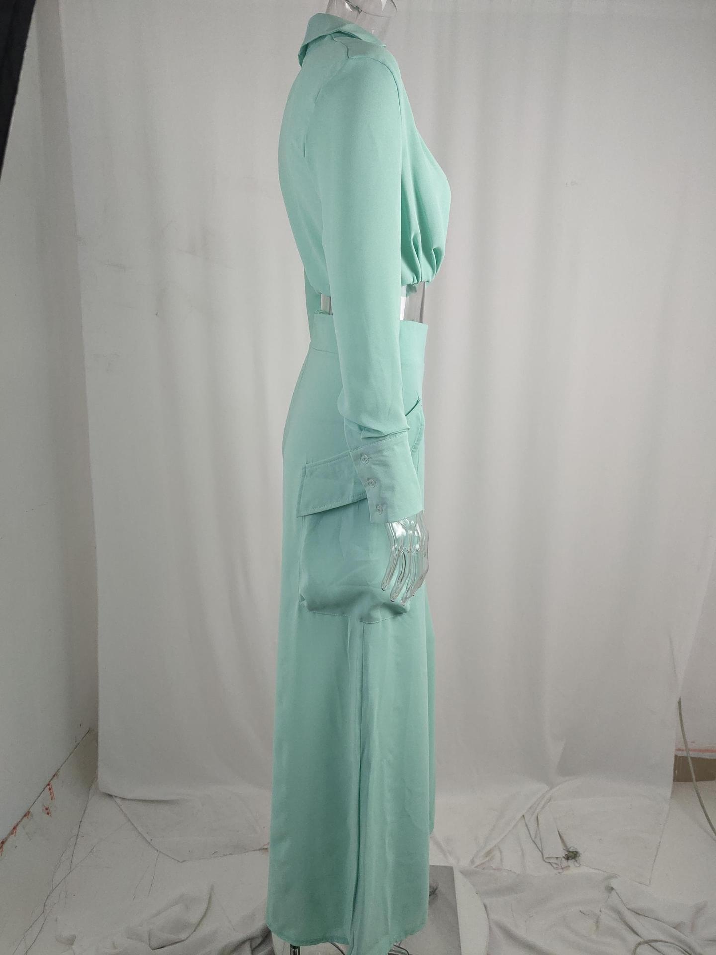 Elegant Women's Clothing Set Solid Colour Loose Commuter Style_voghion.com