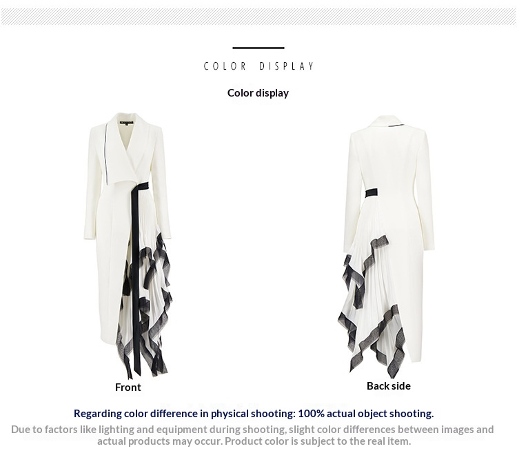 Women's Asymmetric Pleated Blazer Dress For Elegant Spring Style_voghion.com