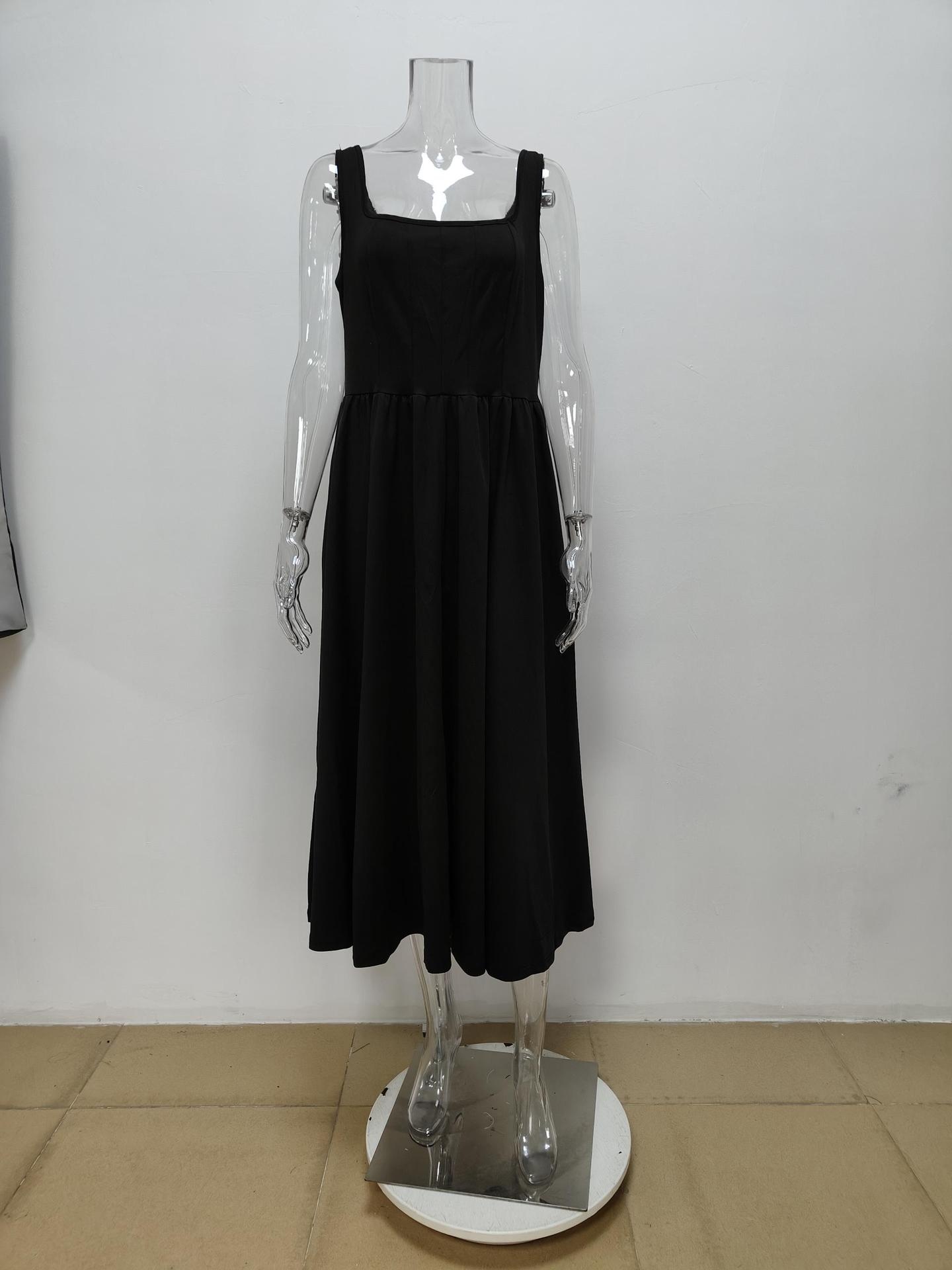 Elegant Square Neck Ruched Waist Dress For Women Plus Size Style_voghion.com