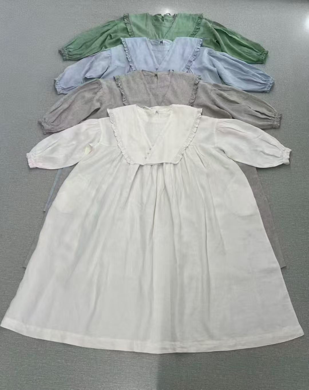 Elegantes Damen Leinenkleid Mit Langen Ärmeln Im Boho-stil_voghion.com