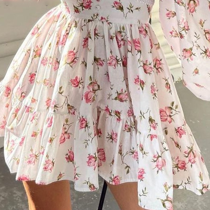 Elegantes V-ausschnitt Plus Size Kleid Für Damen Mit Blumenmuster_voghion.com
