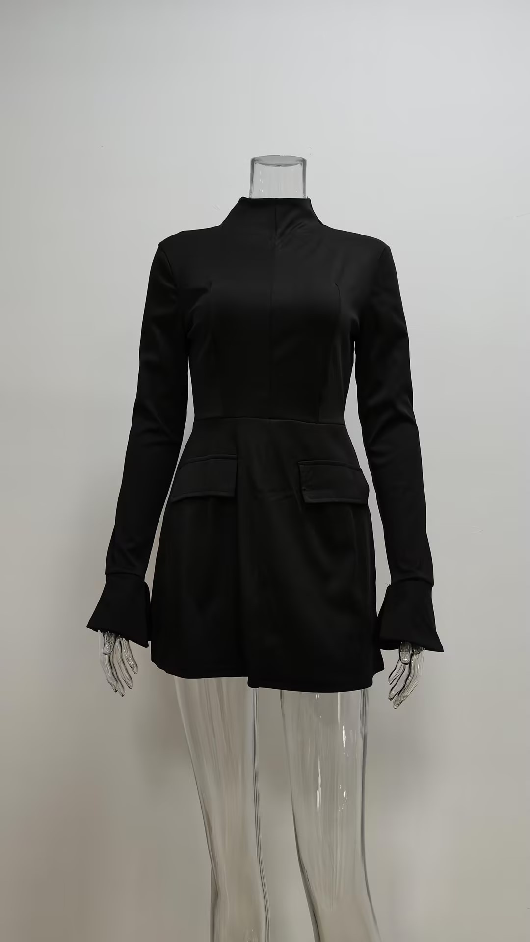 Elegant Bodycon Women's Dress Slim Fit Solid Colour Long Style_voghion.com