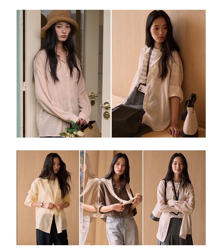 Women's Lyocell Linen Blouse Solid Colour Cardigan Shirt Top_voghion.com