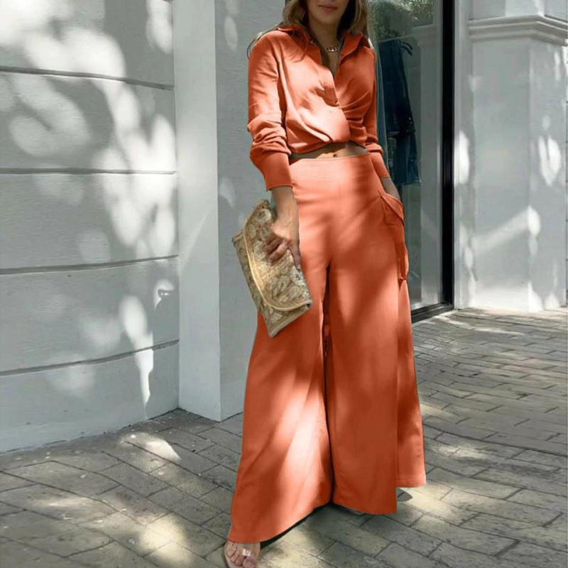 Elegant Women's Clothing Set Solid Colour Loose Commuter Style_voghion.com