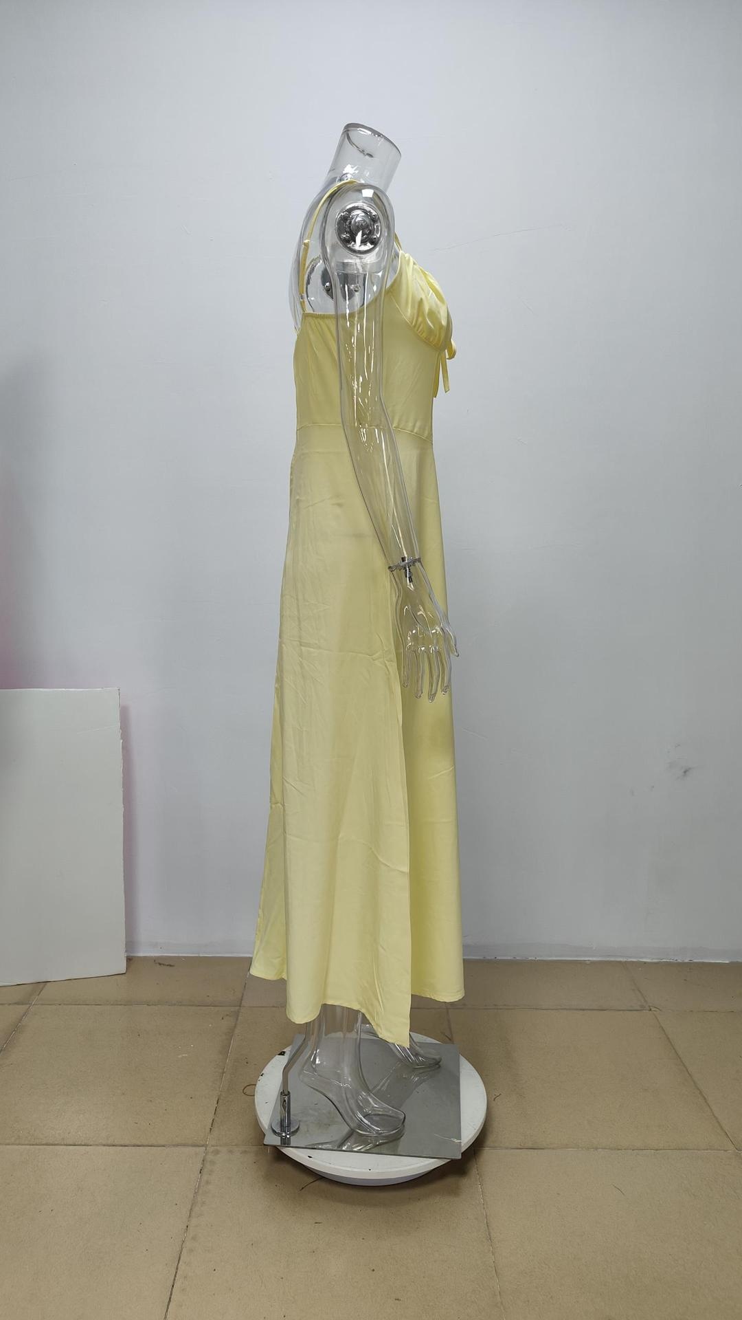 Damen A-linien Trägerkleid Mit Bindegürtel Für Große Größen_voghion.com