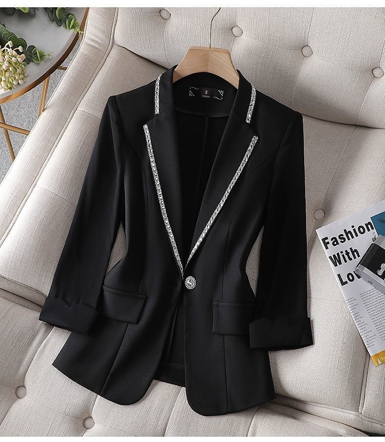 Women's Blazer Jacket Elegant Long Sleeve Lightweight Coat_voghion.com