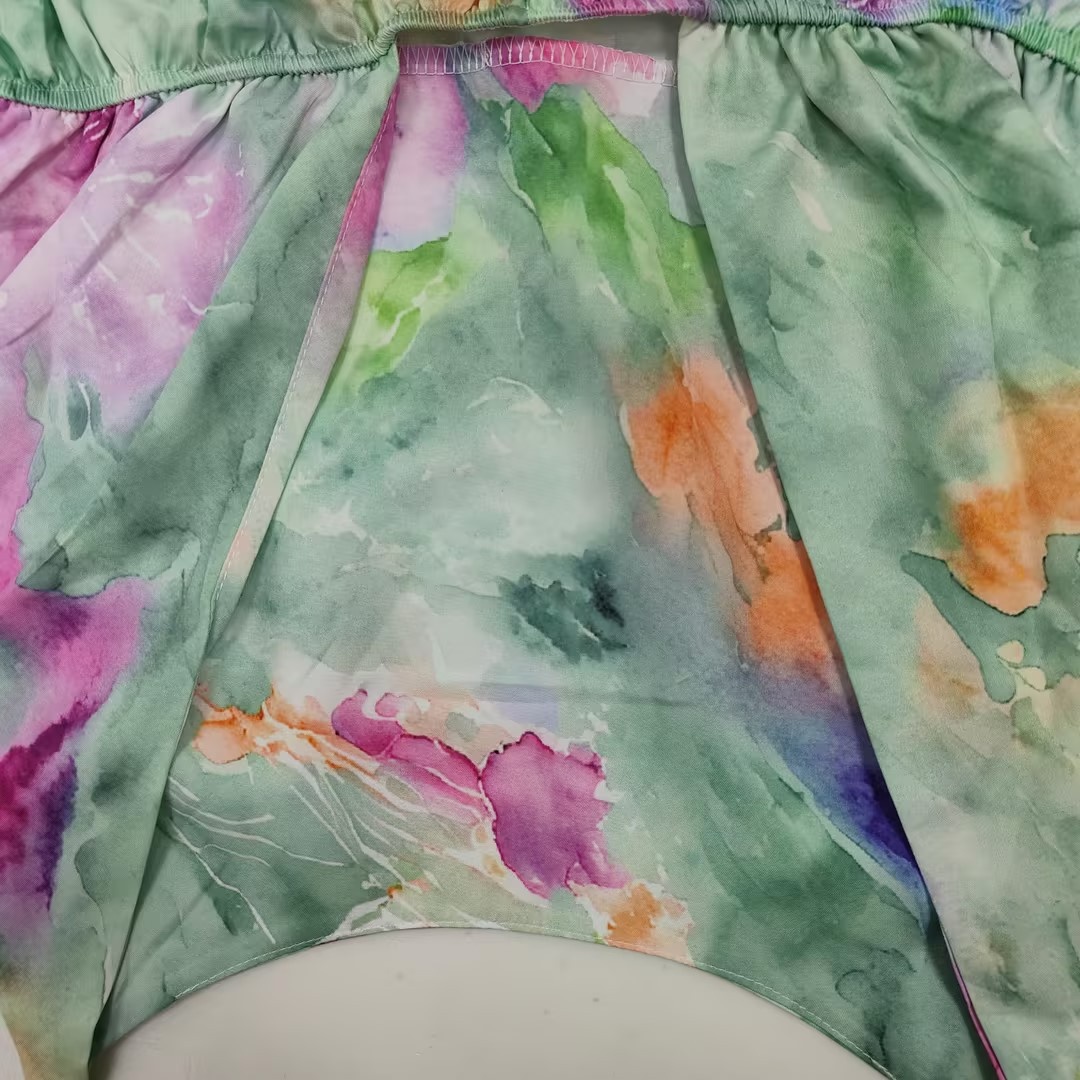 Conjunto vestido maxi mulher elegante ombros descobertos tie-dye_voghion.com