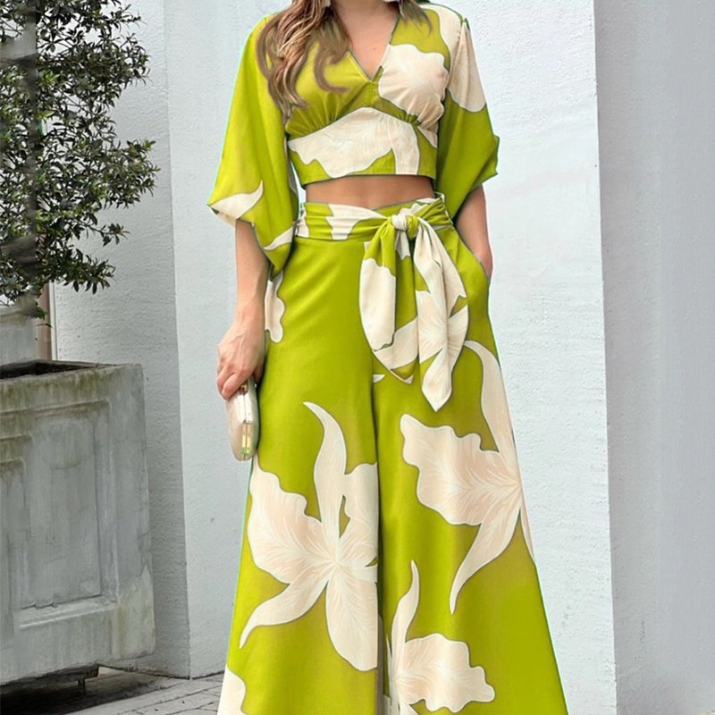 2026 Spring European And American Women's Clothing New Printed Temperament Commuter High Waist Sexy Fashion Casual Suit_voghion.com