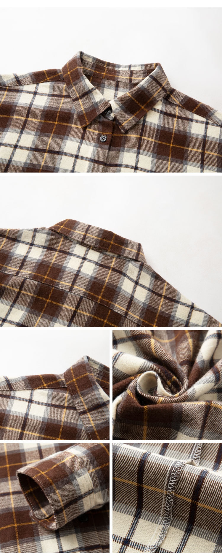 Camicia donna maniche lunghe in flanella cotone autunno_voghion.com