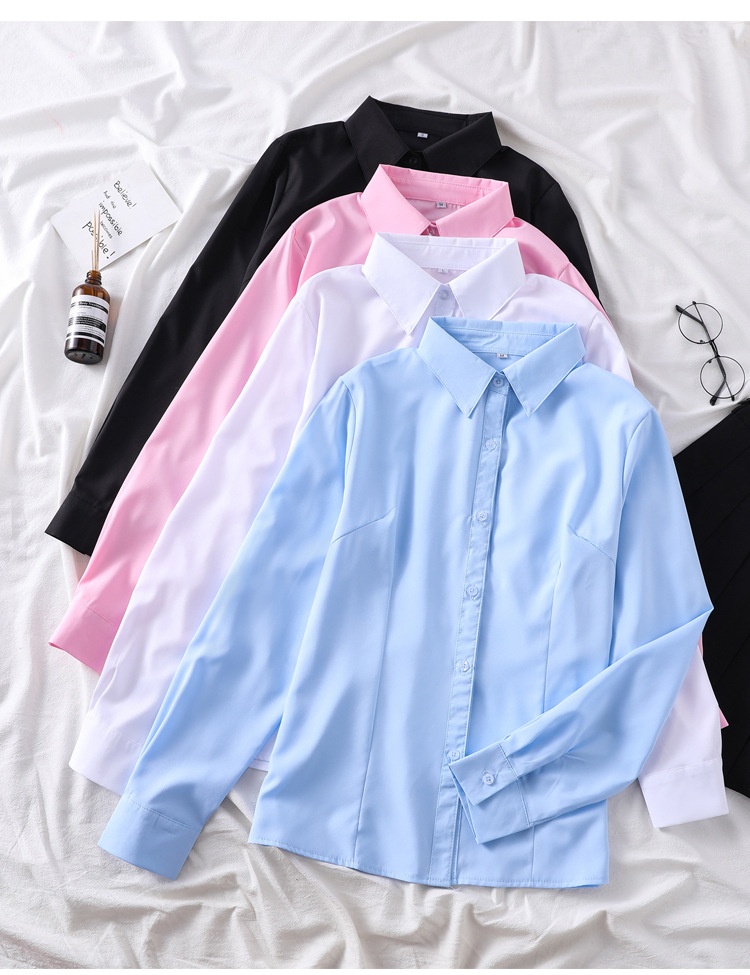 Camicia bianca donna maniche corte blusa slim fit ufficio_voghion.com