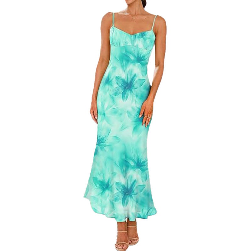 Cross-border 2026 Spring New European And American Women's Fashion Elegant Bodycon Printed Strap Dress 661_voghion.com