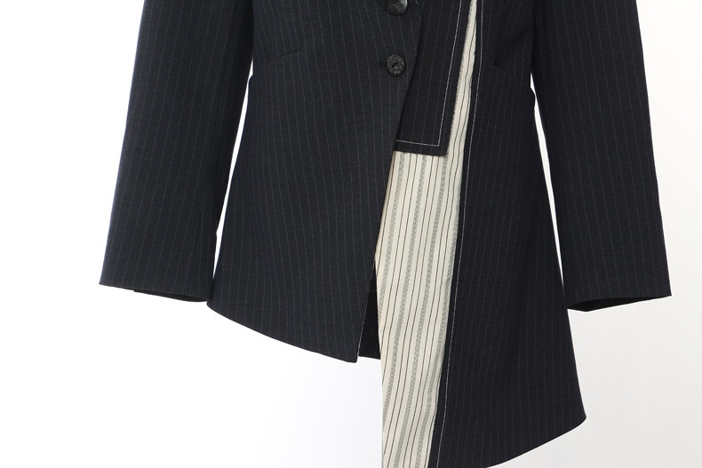 Damska marynarka blazer patchwork color block asymetryczna_voghion.com
